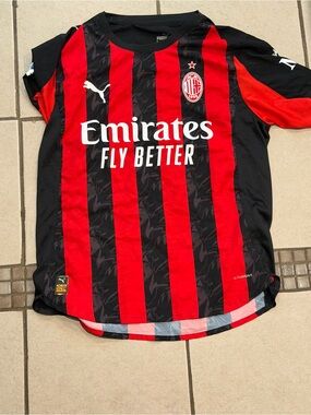 Puma Red & Black Striped AC Milan Jersey